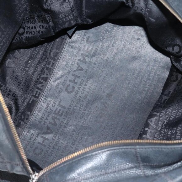 CHANEL Choco Bar Hand Bag Grained Calf Skin Black Silver gold - Picture 9 of 16